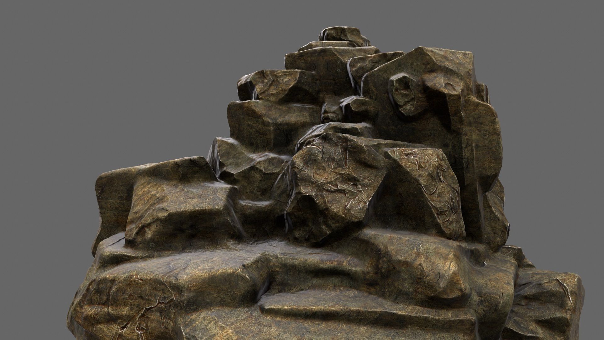 mountain rock Low-poly 3D model_9