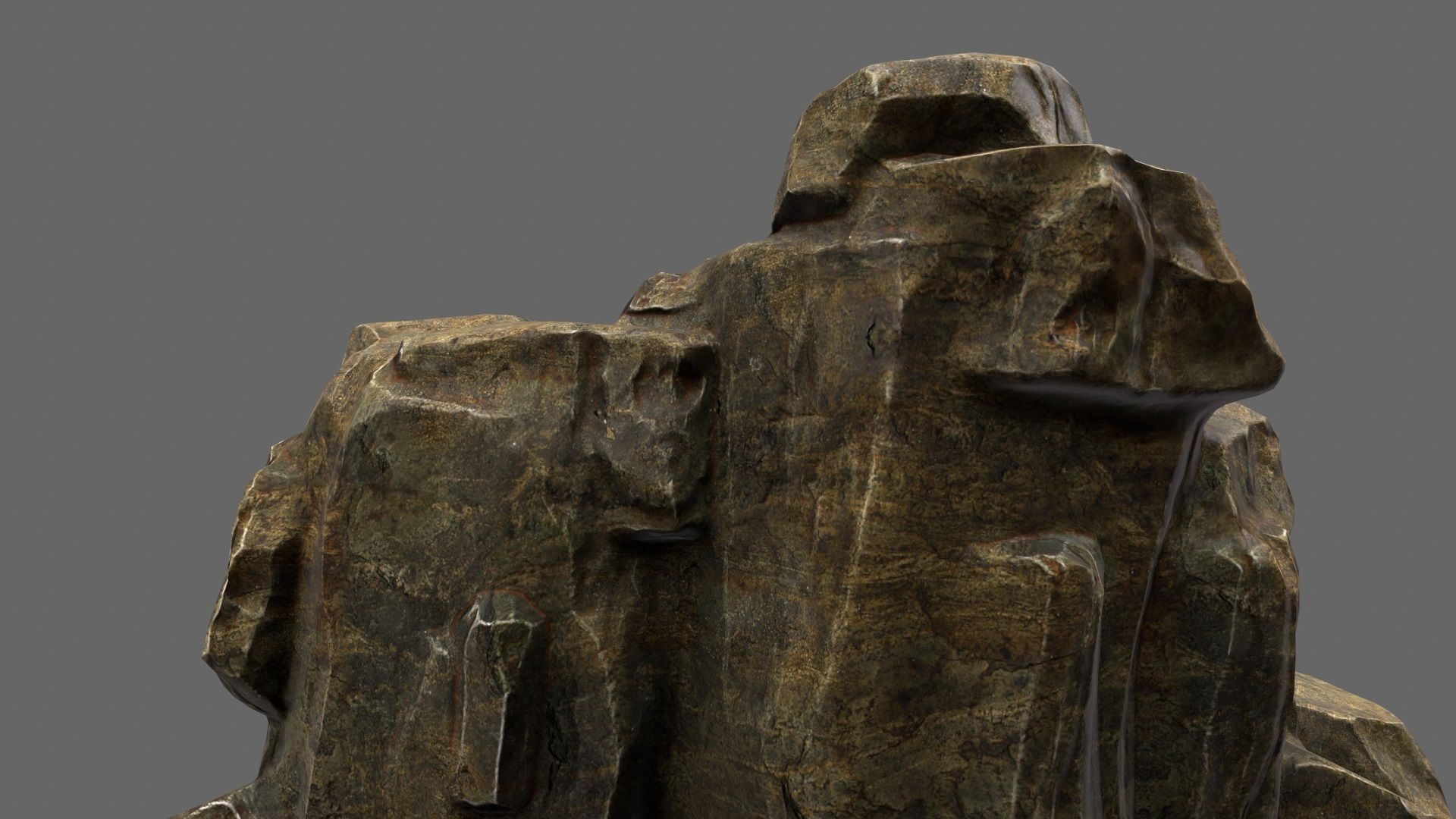 mountain rock Low-poly 3D model_1