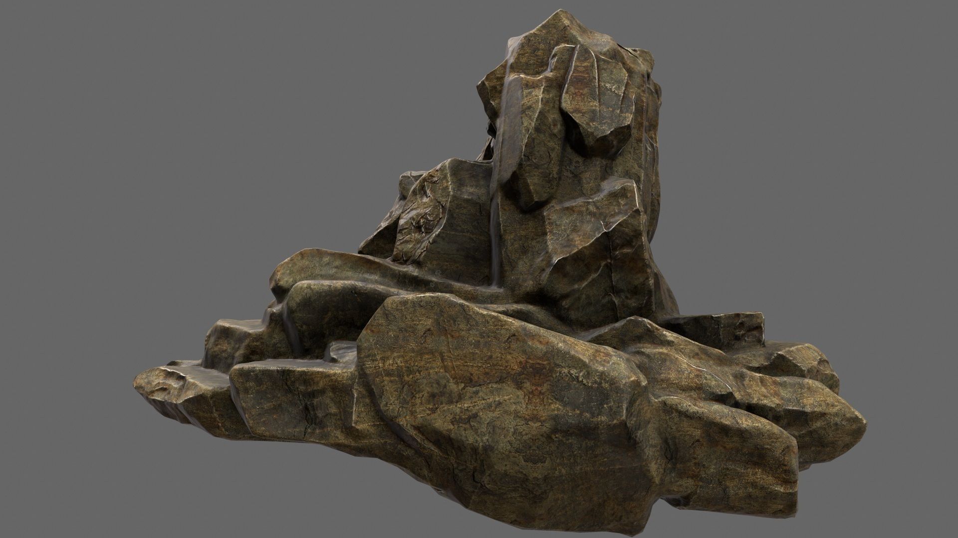 mountain rock Low-poly 3D model_11