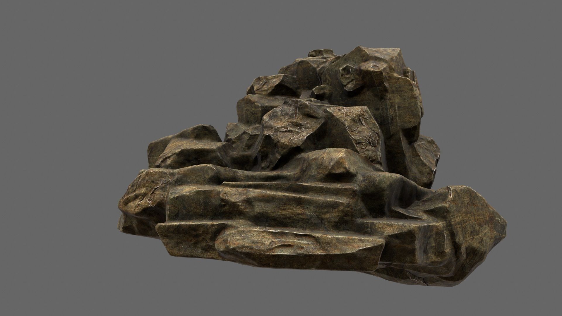 mountain rock Low-poly 3D model_12