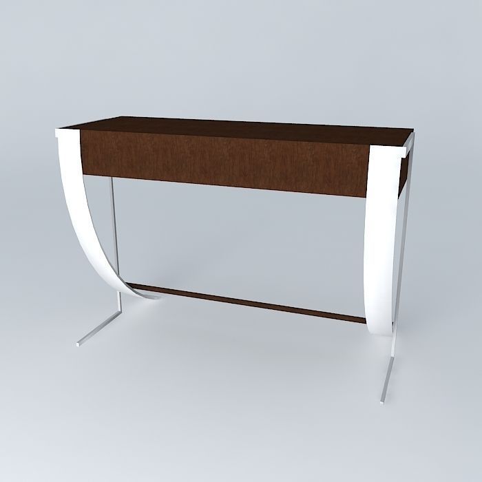 desk desk modern console table with two drawers Free 3D model_1
