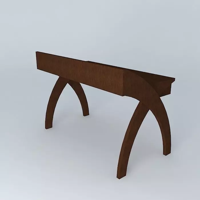 desk desk wooden bench with arched top Free 3D model_0