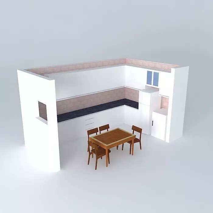 liaorkut kitchen with table and chairs Free 3D model