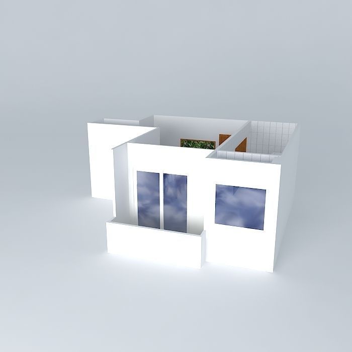 joziorkut house with windows and balconies Free 3D model_1