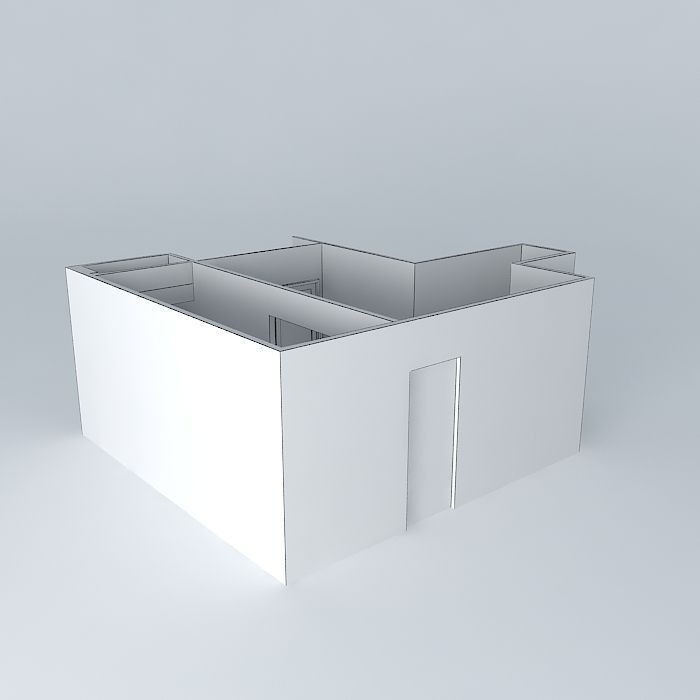 joziorkut house with windows and balconies Free 3D model_3