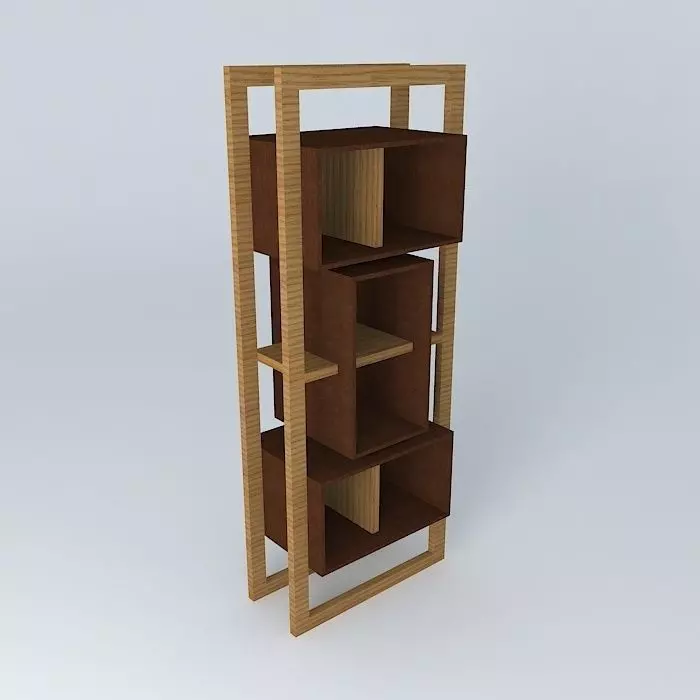 3 shelf Niche Niche 3 bookshelf Free 3D model_0