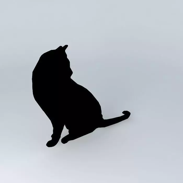 cat wall decor wall cutout cat cat panel Free 3D model