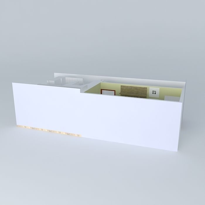 renataorkut empty room with wall Free 3D model_1