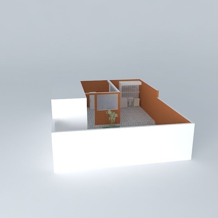 robertoorkut apartment with living room and kitchen Free 3D model_2