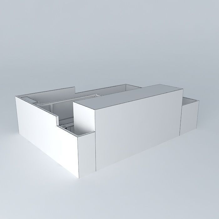 robertoorkut apartment with living room and kitchen Free 3D model_3