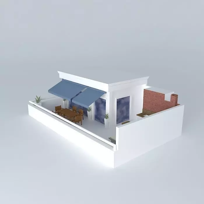 coberturaorkut house with awning Free 3D model