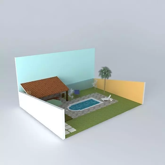 alineorkut house with pool Free 3D model