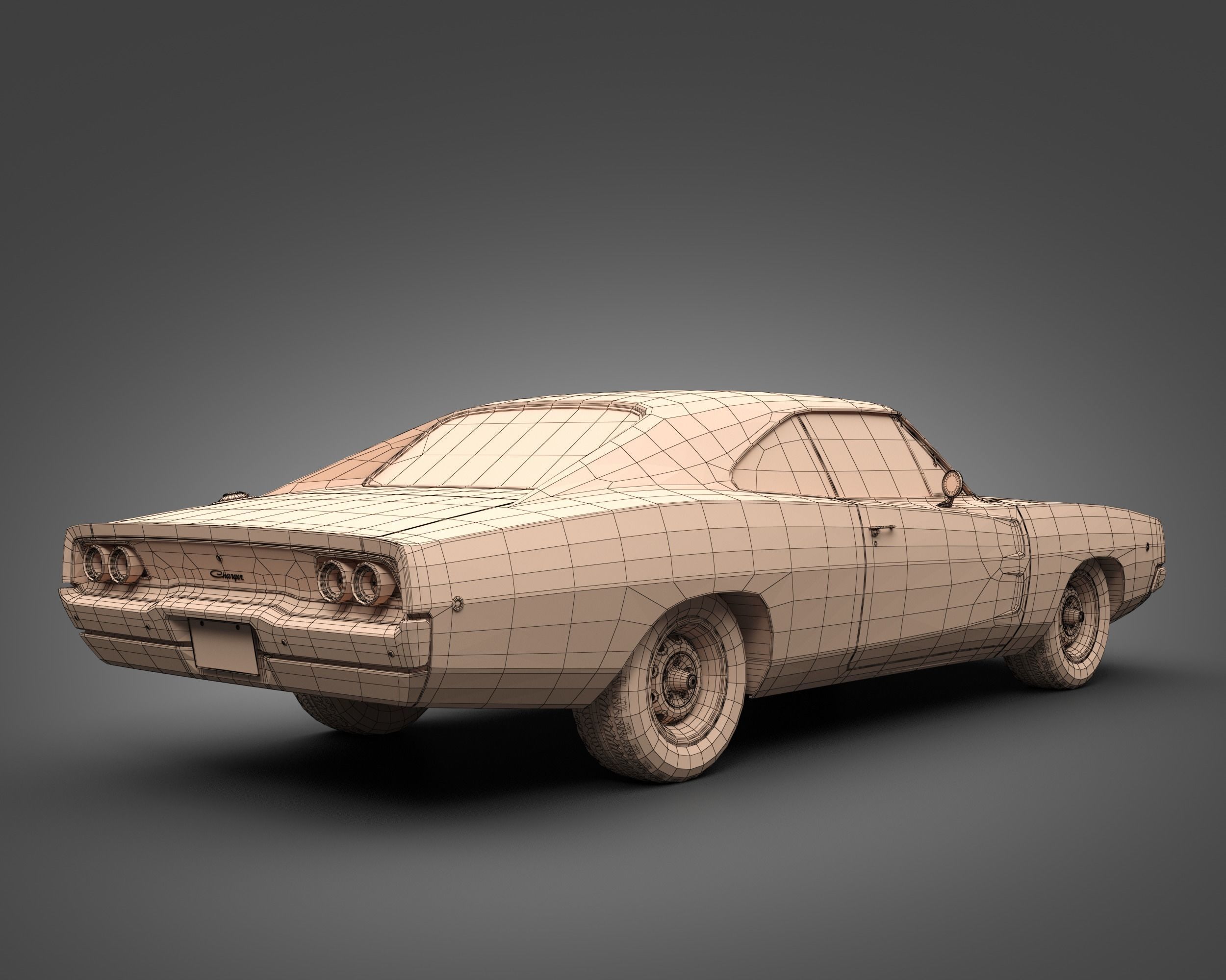 1968 Dodge Charger 3D model_8