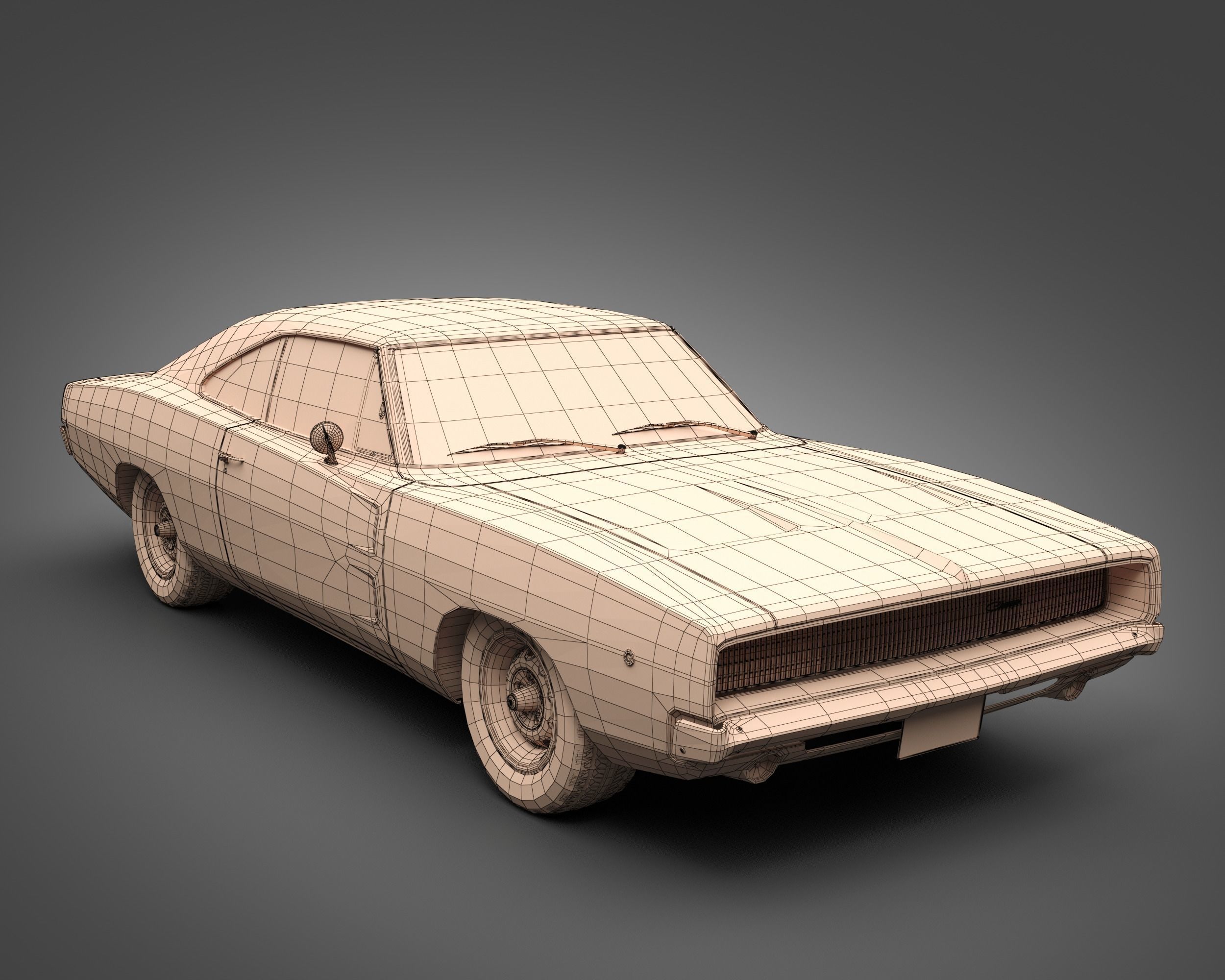 1968 Dodge Charger 3D model_12