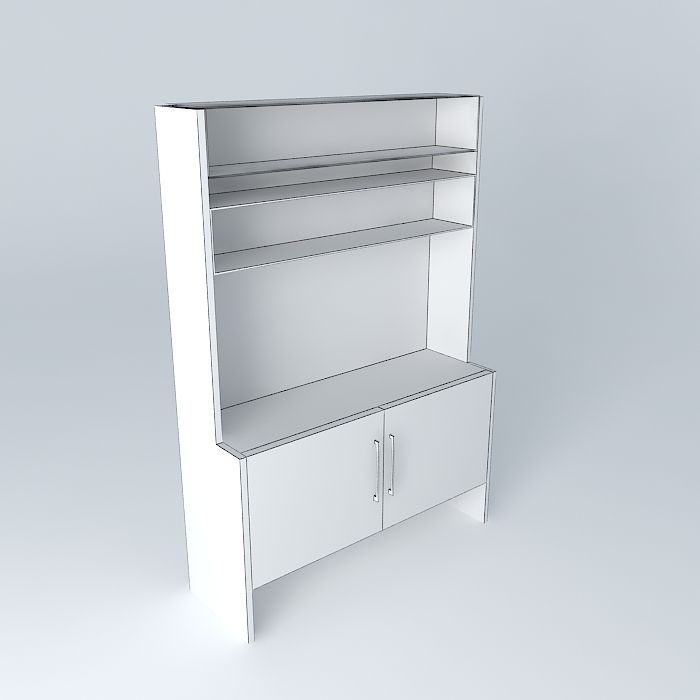 bookshelf with acrylic bookcase with acrylic Free 3D model_3