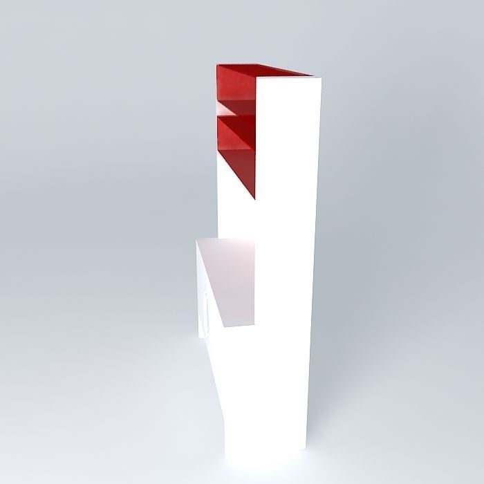 bookshelf with acrylic bookcase with acrylic Free 3D model_2