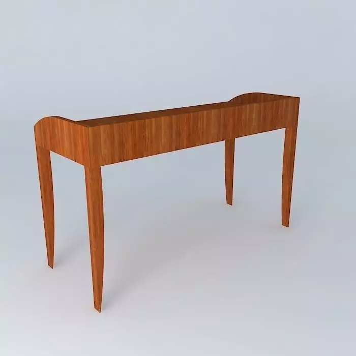 desk desk wooden console table Free 3D model_0