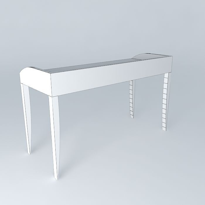 desk desk wooden console table Free 3D model_3