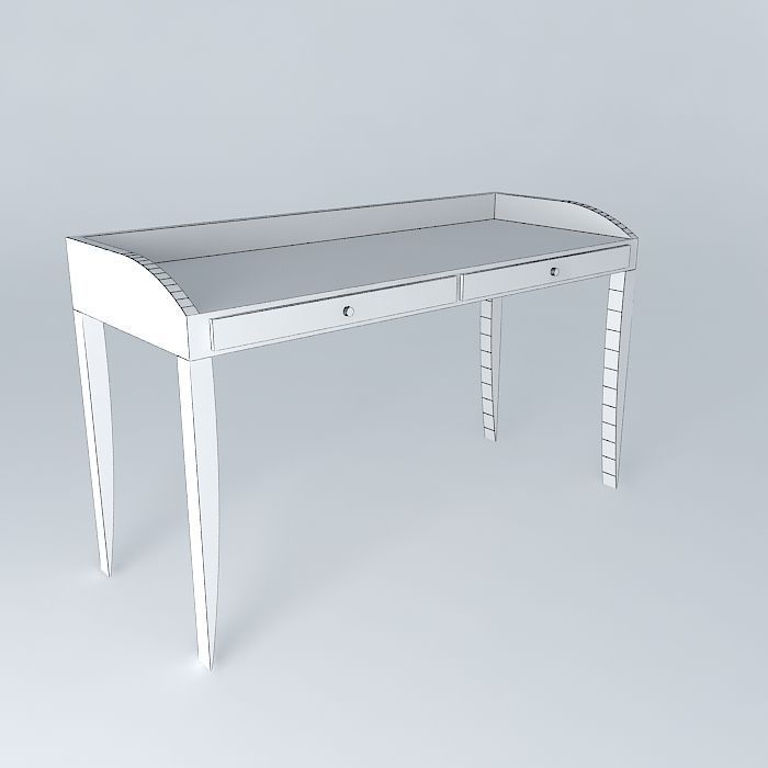 desk desk wooden console table Free 3D model_4