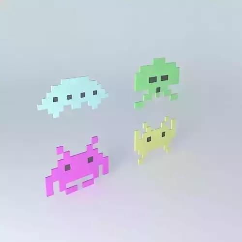 space invaders wall decor art arte decoração de parede space invaders