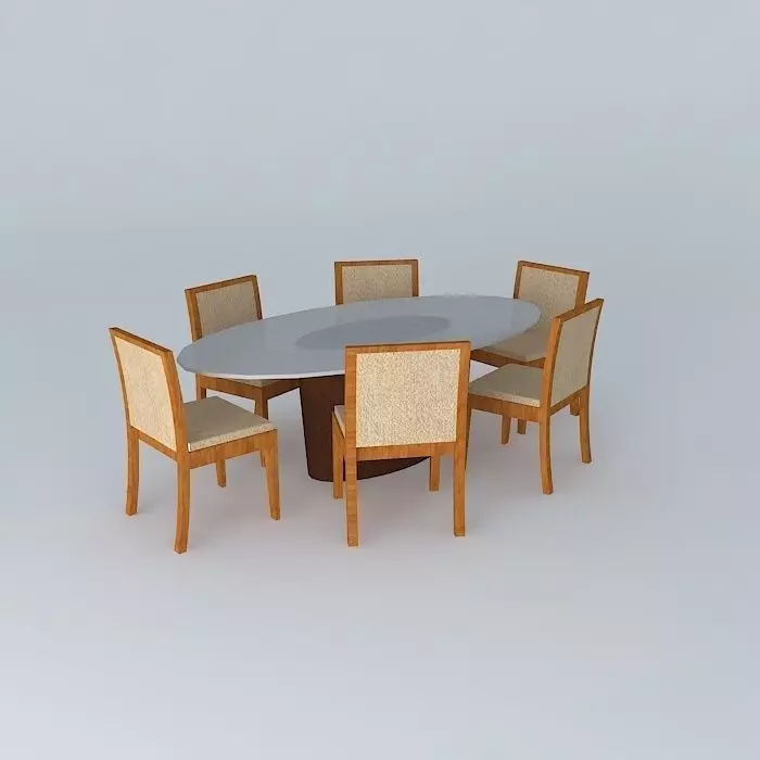 table and chaiirs table and chairs Free 3D model_0