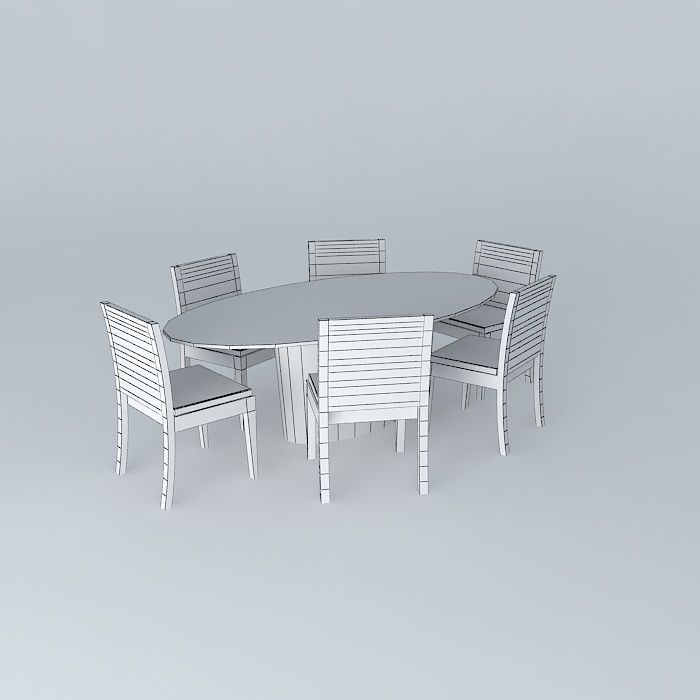 table and chaiirs table and chairs Free 3D model_3