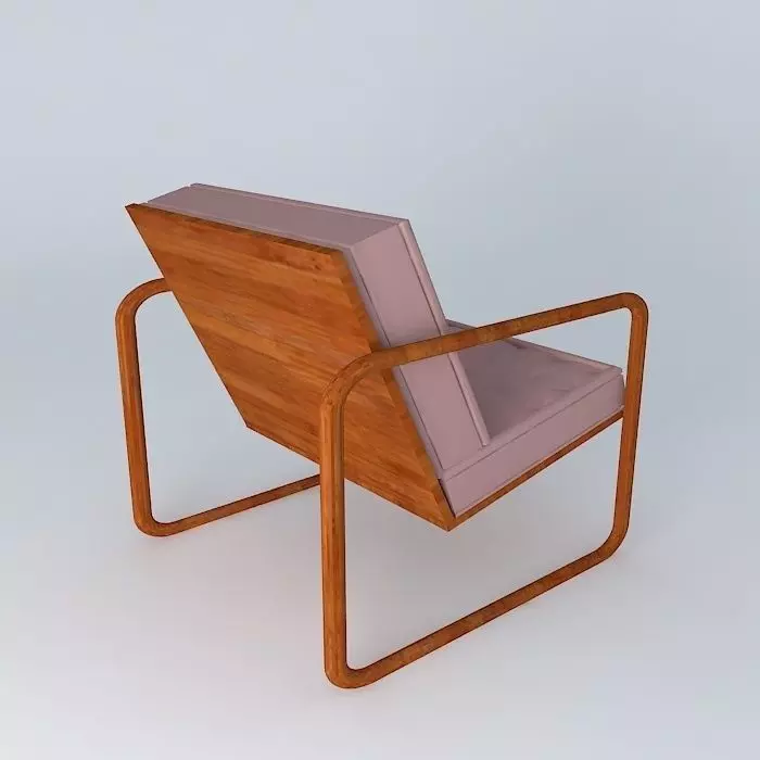 armchair wooden lounge chair with cushions Free 3D model