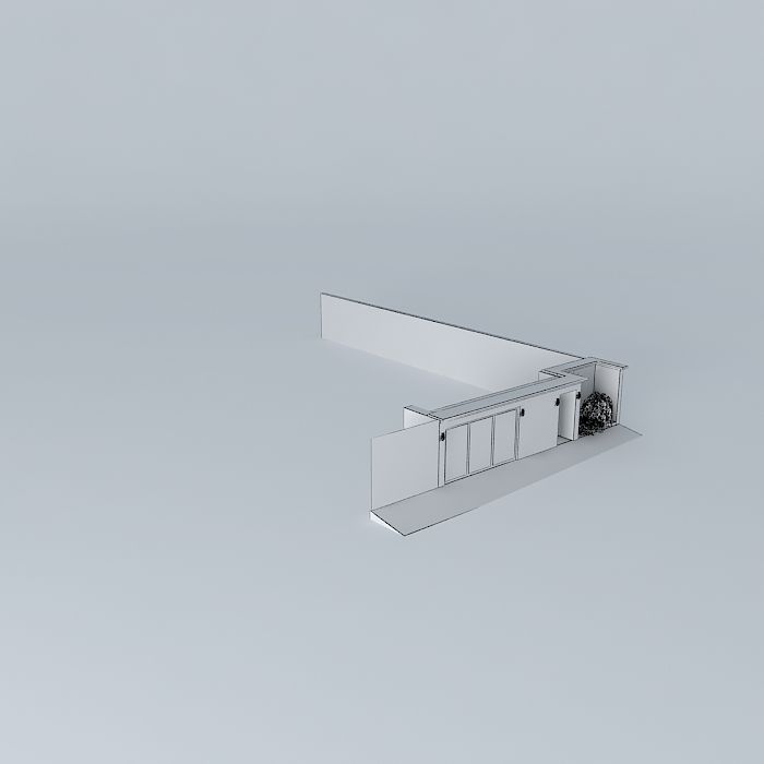 fachadaorkut house with door Free 3D model_3