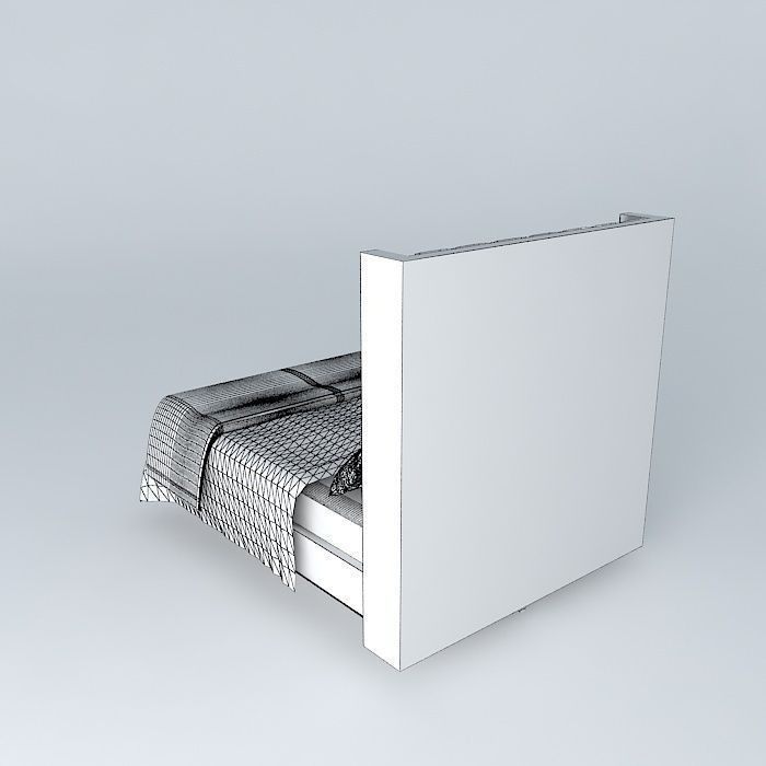 ADLER TUFTED FABRIC PLATFORM BED WITHOUT FOOTBOARD Free 3D model_4