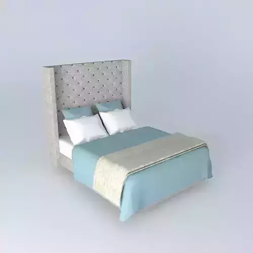 ADLER TUFTED FABRIC PLATFORM BED WITHOUT FOOTBOARD