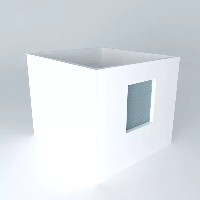 clo cube with window Free 3D model_0