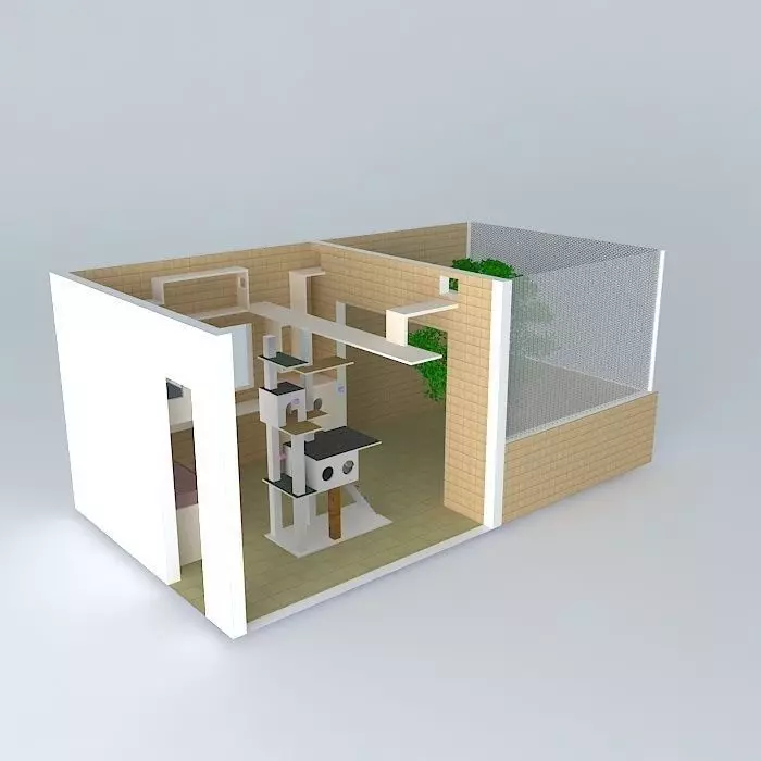cat quarters gatil casa de gato Free 3D model