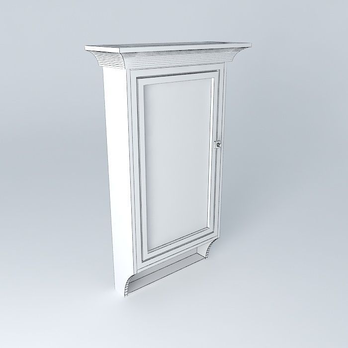 vintage vanity cabinet vintage mirror cabinet Free 3D model_3