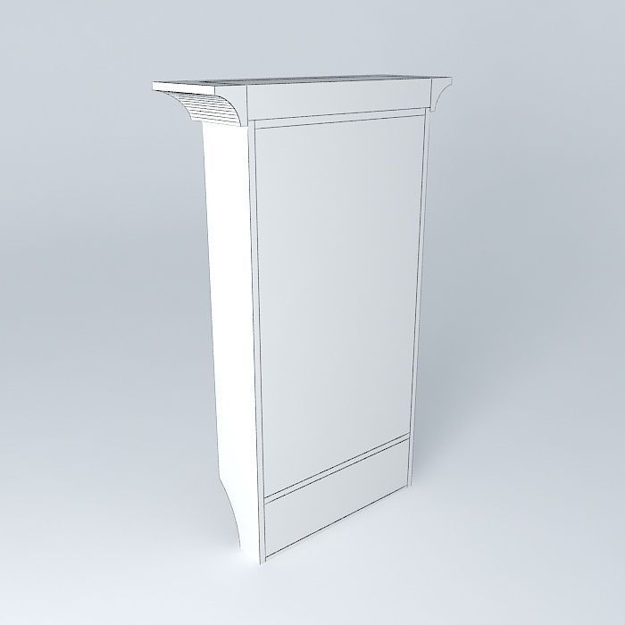 vintage vanity cabinet vintage mirror cabinet Free 3D model_4