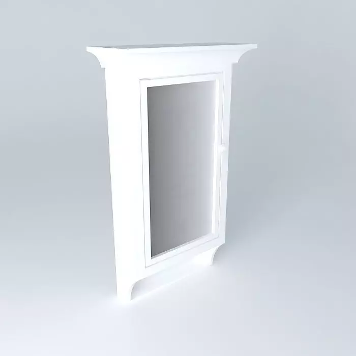 vintage vanity cabinet vintage mirror cabinet Free 3D model_0
