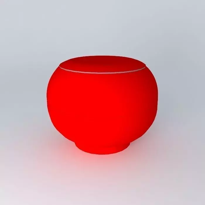 red bowl Chinese pot pot pot Free 3D model_0