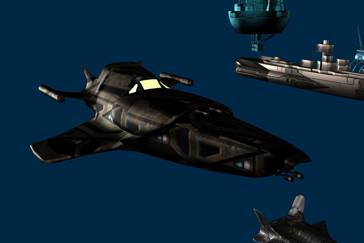 10 Low Poly spacecrafts Low-poly 3D model_9