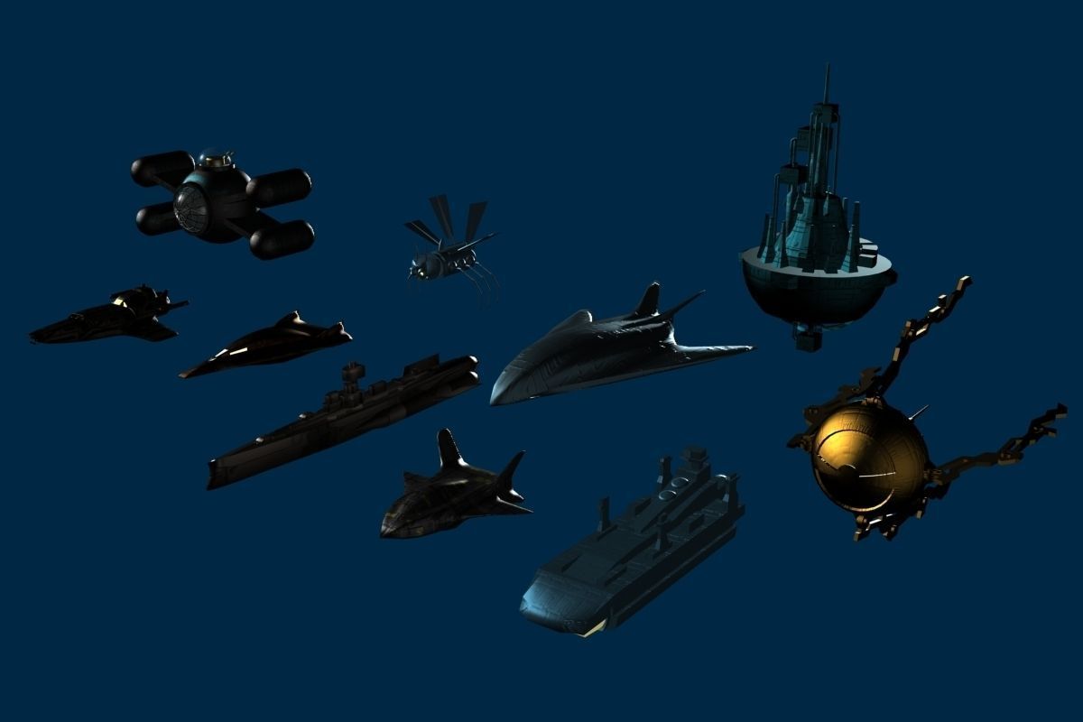 10 Low Poly spacecrafts Low-poly 3D model_1