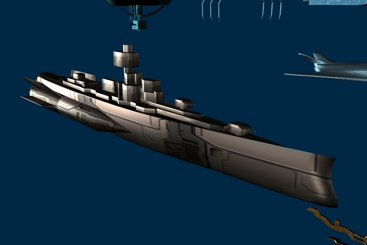 10 Low Poly spacecrafts Low-poly 3D model_7