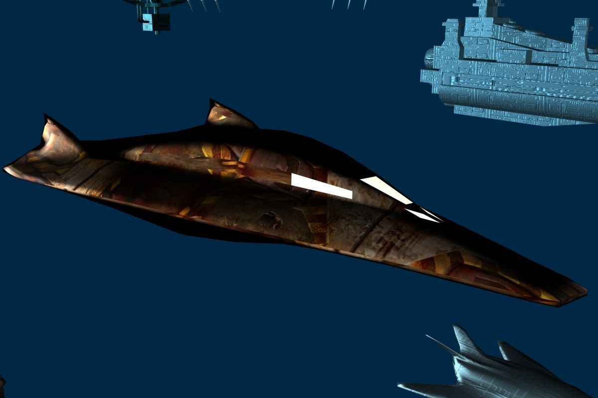 10 Low Poly spacecrafts Low-poly 3D model_11