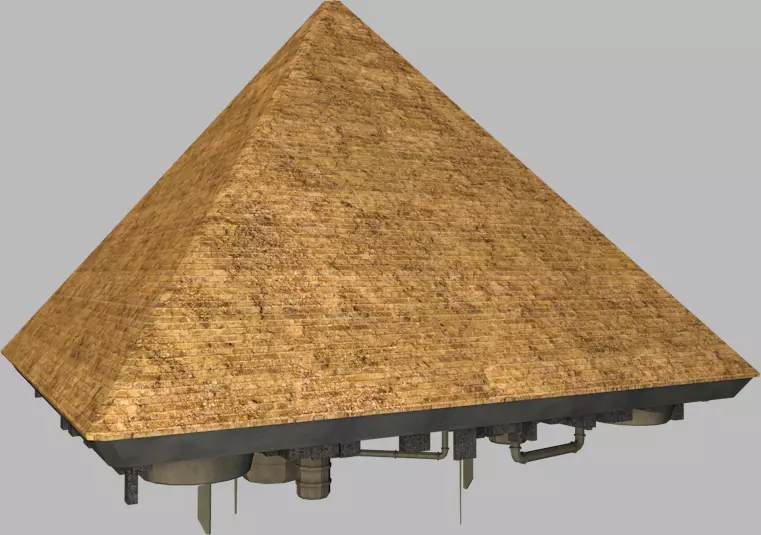 Giza pyramid spaceship Low-poly 3D model_0