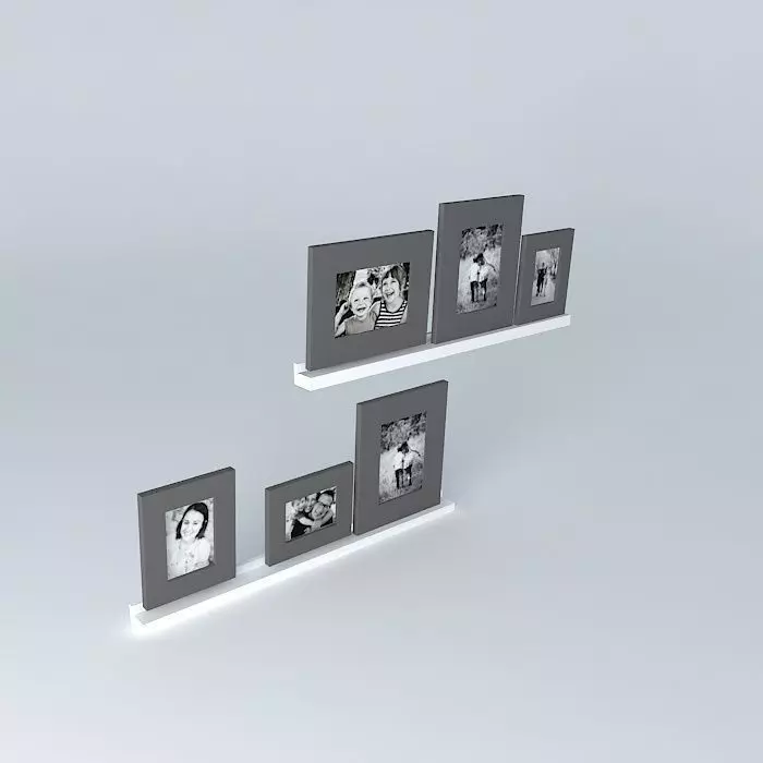 Crate and Barrel Archetype White Photo Ledges Free 3D model_0