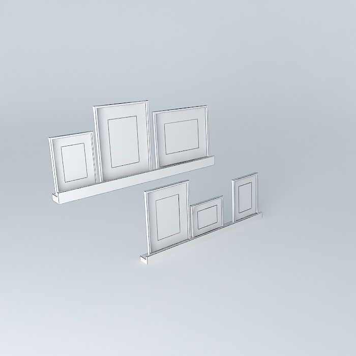 Crate and Barrel Archetype White Photo Ledges Free 3D model_4