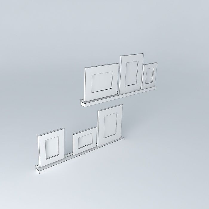 Crate and Barrel Archetype White Photo Ledges Free 3D model_3