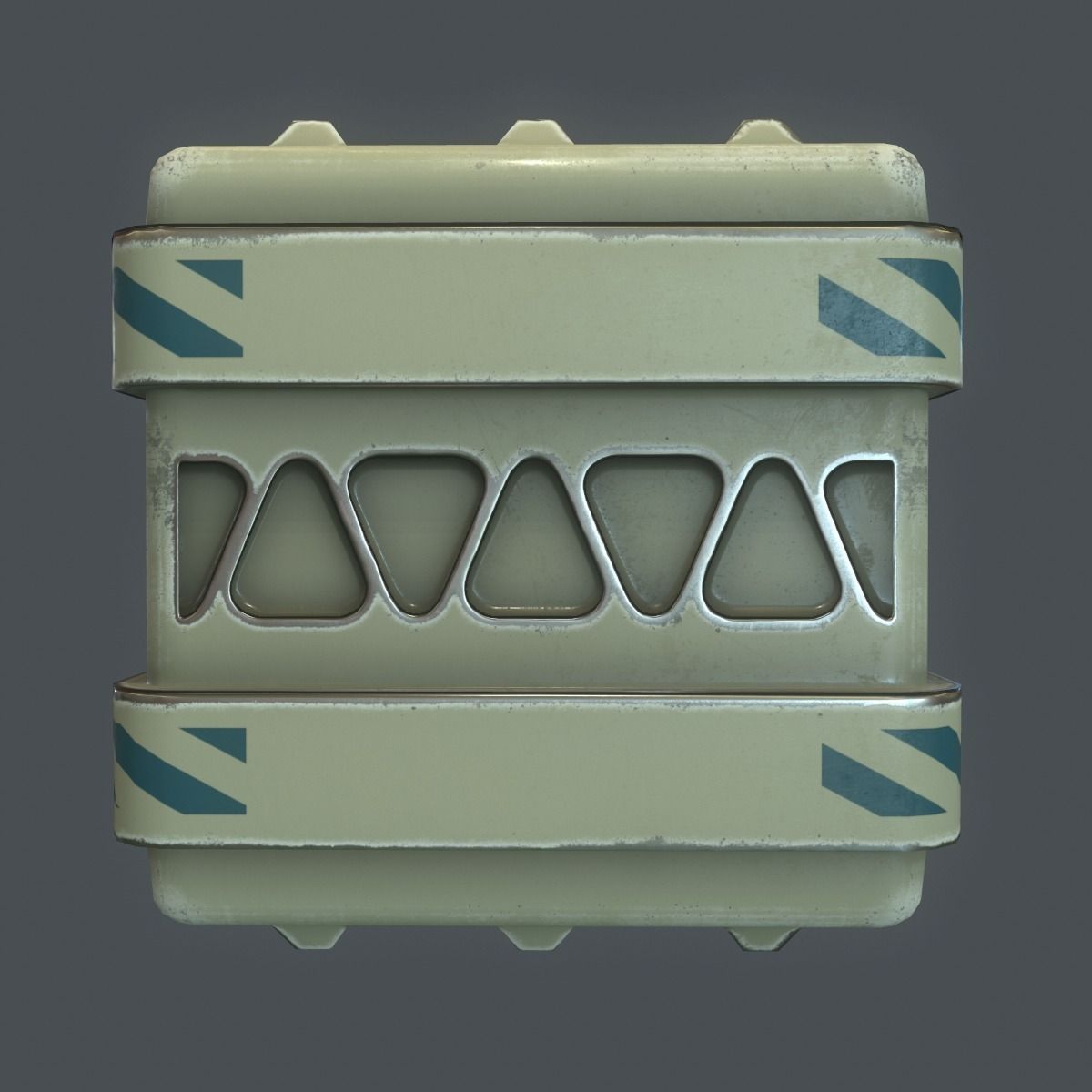 Futuristic Container Low-poly 3D model_7