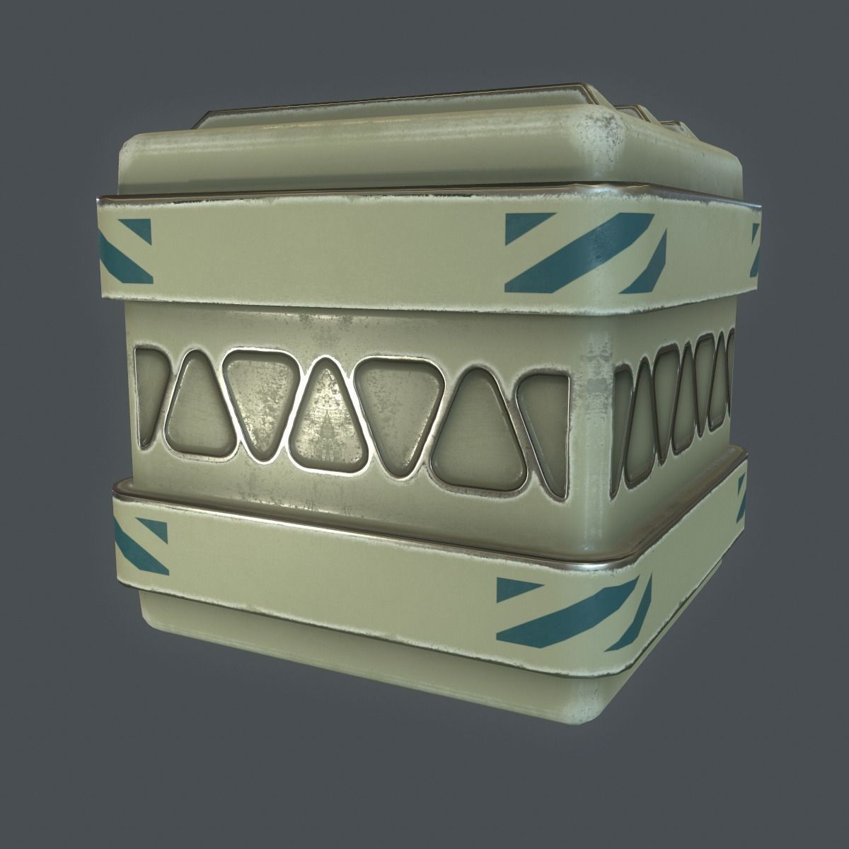 Futuristic Container Low-poly 3D model_3