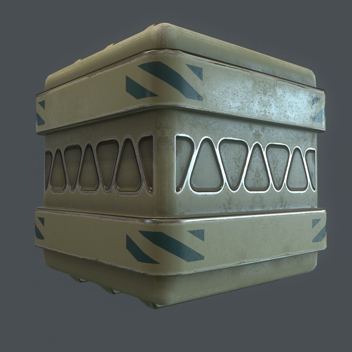 Futuristic Container Low-poly 3D model_8
