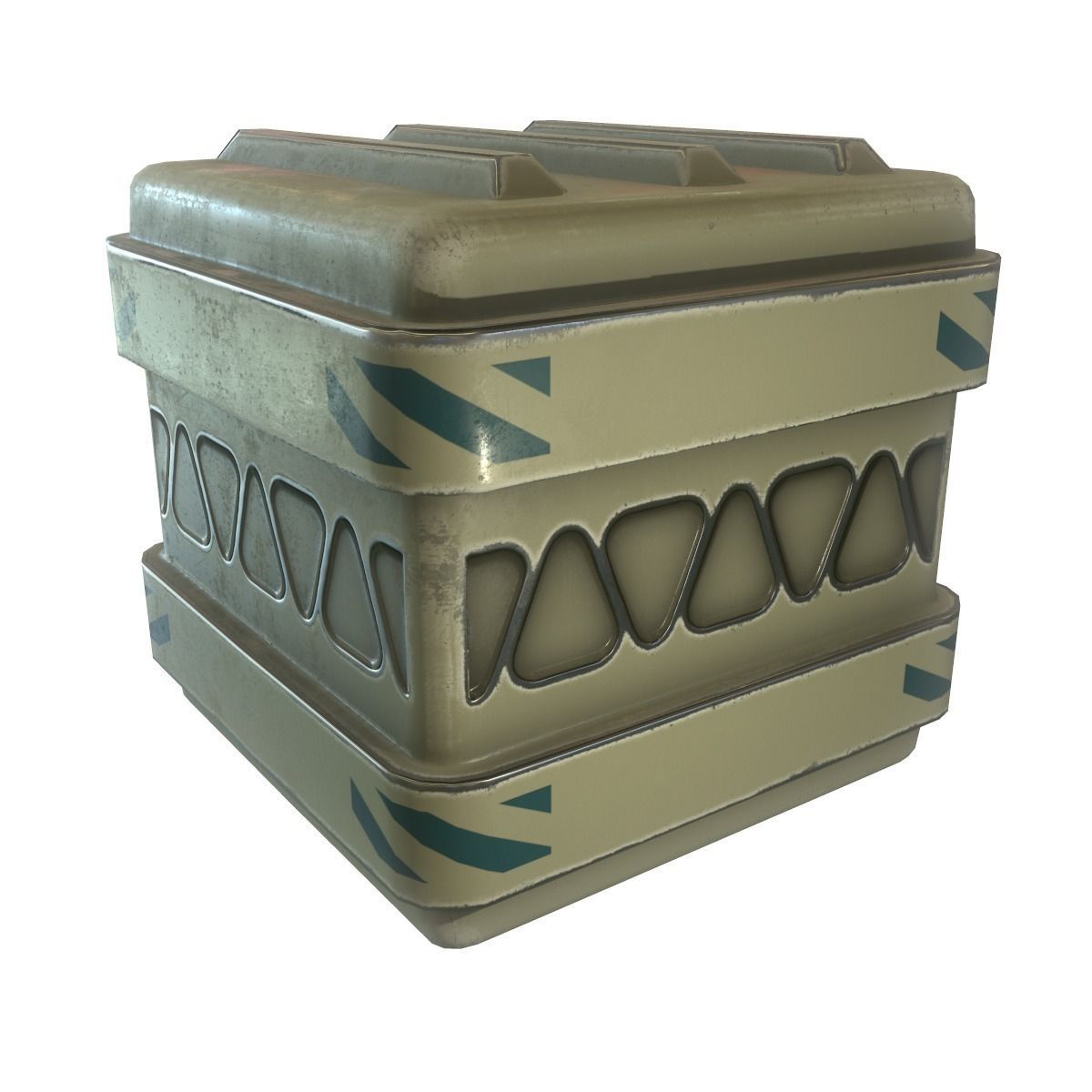 Futuristic Container Low-poly 3D model_0