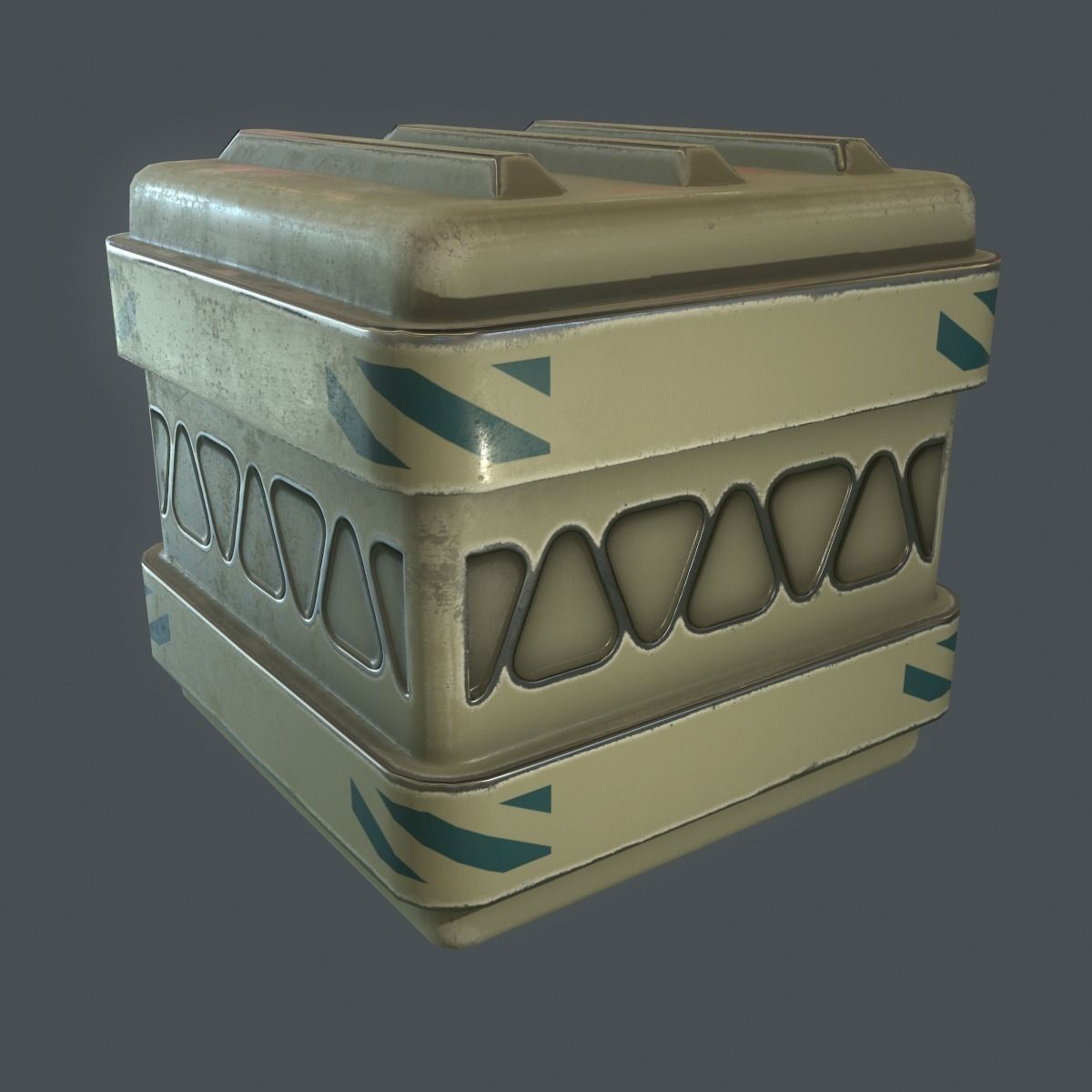 Futuristic Container Low-poly 3D model_5