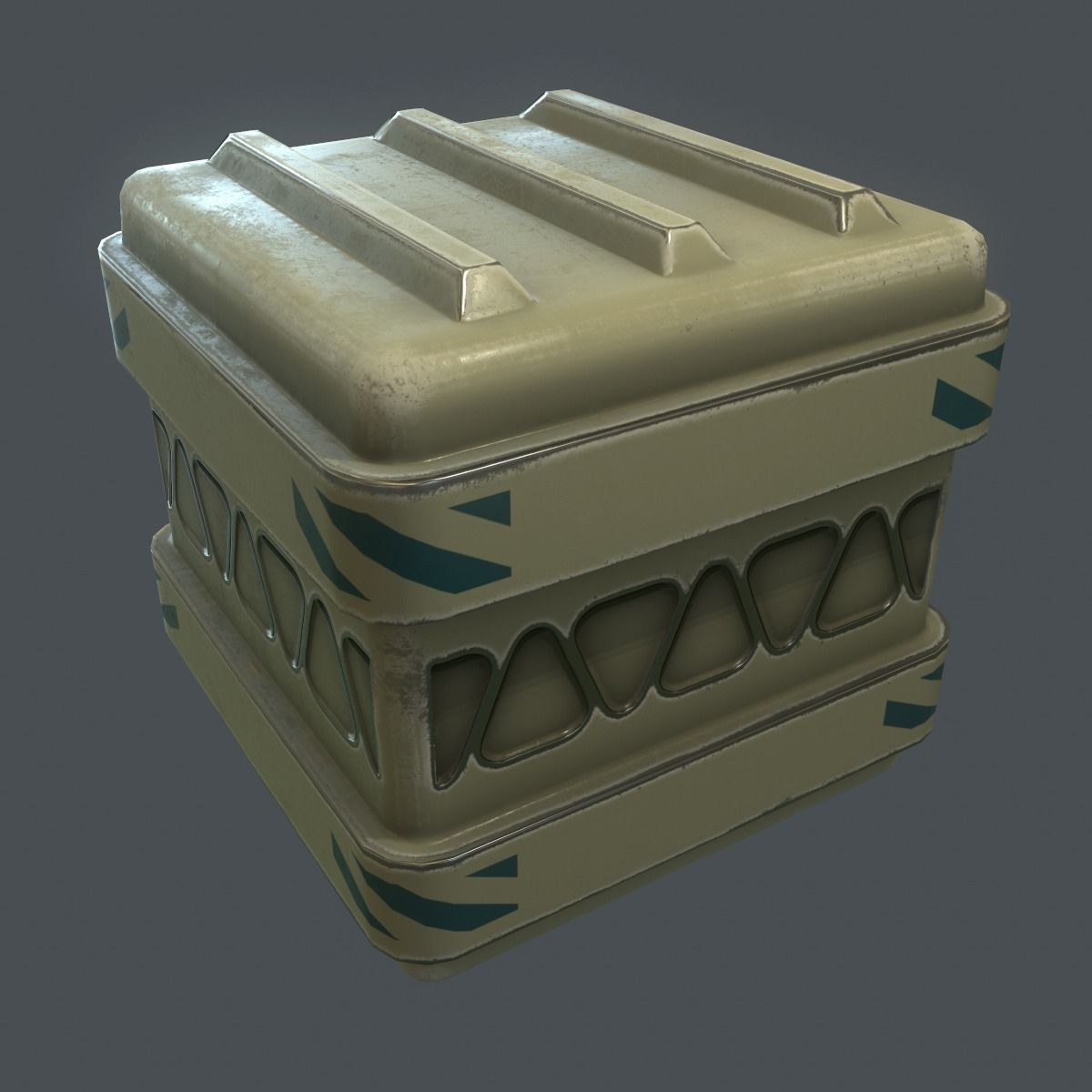 Futuristic Container Low-poly 3D model_6